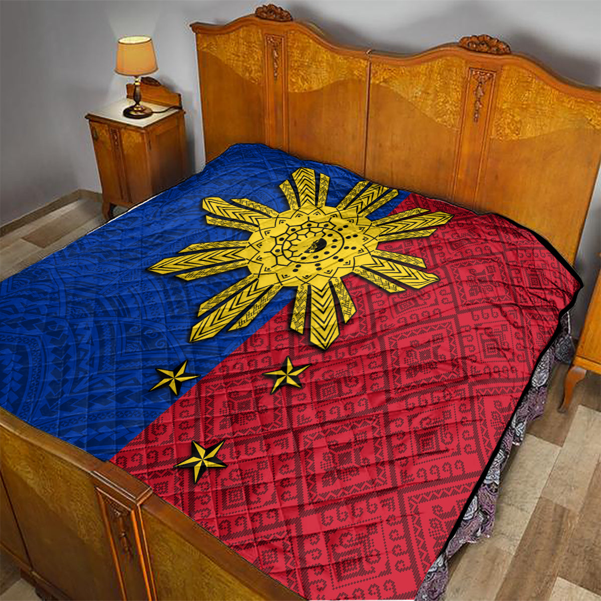 Philippines Sun Batok Tattoo Quilt Polynesian and Yakan Pattern LT03 - Polynesian Pride