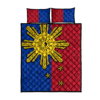 Philippines Sun Batok Tattoo Quilt Bed Set Polynesian and Yakan Pattern LT03 - Polynesian Pride