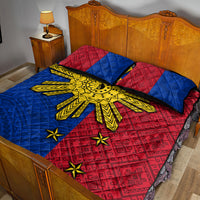 Philippines Sun Batok Tattoo Quilt Bed Set Polynesian and Yakan Pattern LT03 - Polynesian Pride