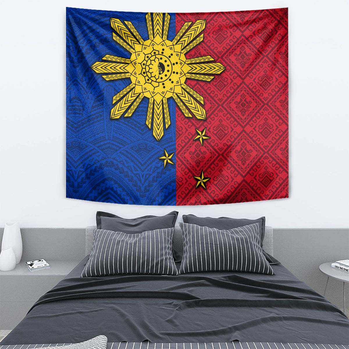 Philippines Sun Batok Tattoo Tapestry Polynesian and Yakan Pattern LT03 - Polynesian Pride