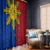 Philippines Sun Batok Tattoo Window Curtain Polynesian and Yakan Pattern LT03 - Polynesian Pride