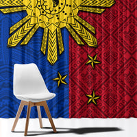 Philippines Sun Batok Tattoo Window Curtain Polynesian and Yakan Pattern LT03 - Polynesian Pride
