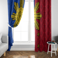 Philippines Sun Batok Tattoo Window Curtain Polynesian and Yakan Pattern LT03 - Polynesian Pride