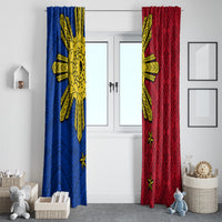Philippines Sun Batok Tattoo Window Curtain Polynesian and Yakan Pattern LT03 - Polynesian Pride