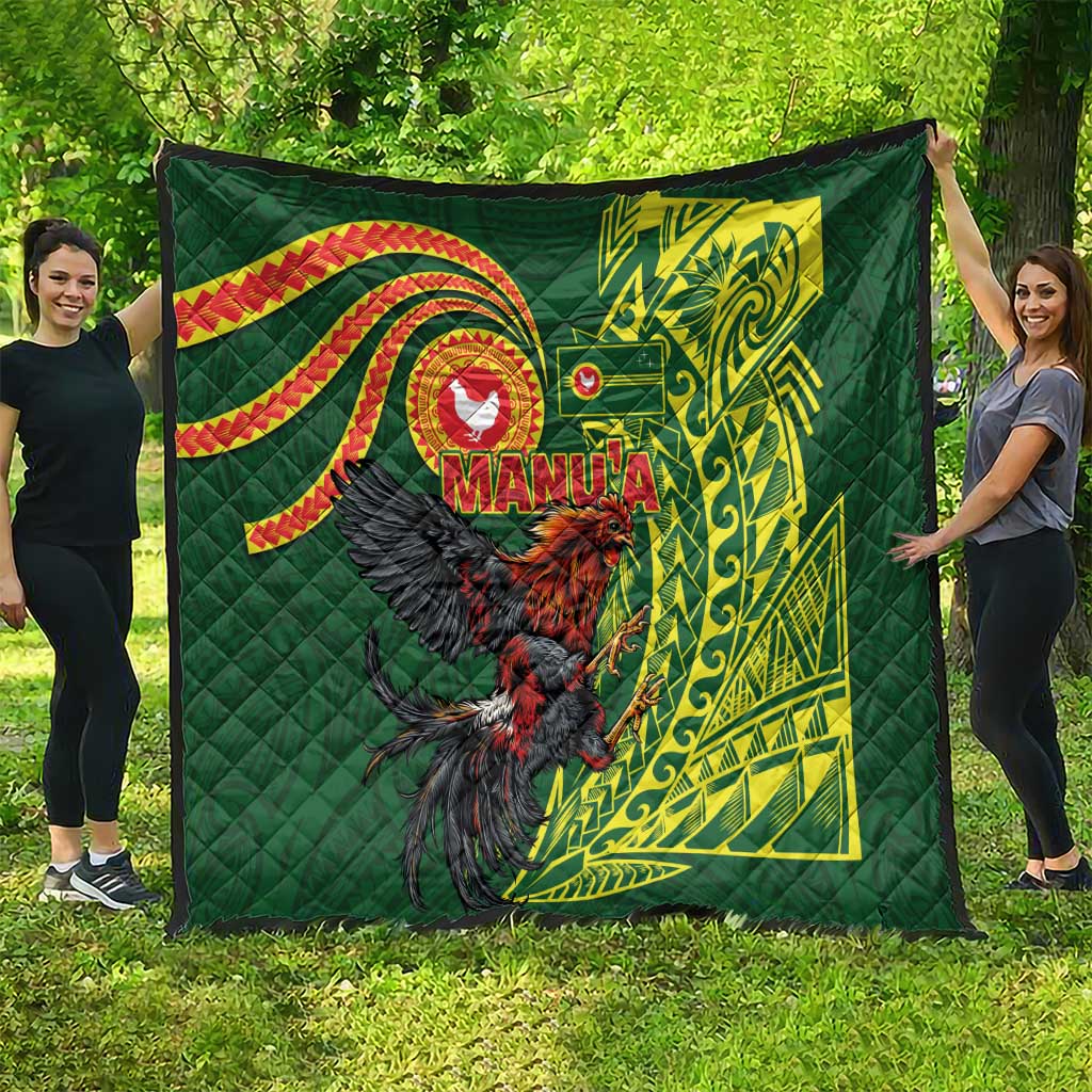 Proud of Manu'a Islands Quilt Rooster and Polynesian Art Wing Style LT03 - Polynesian Pride