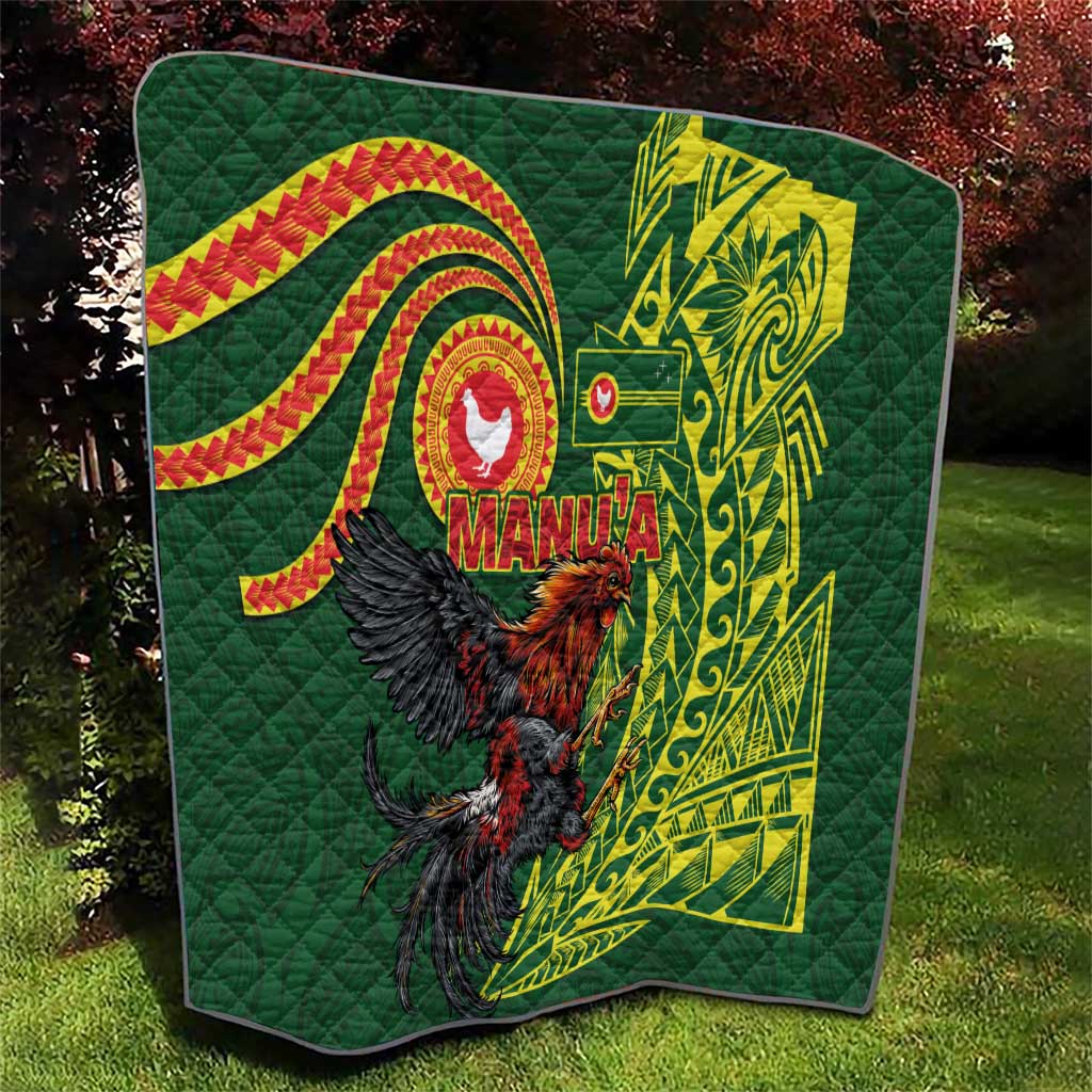 Proud of Manu'a Islands Quilt Rooster and Polynesian Art Wing Style LT03 - Polynesian Pride