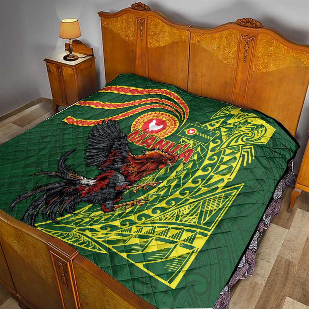 Proud of Manu'a Islands Quilt Rooster and Polynesian Art Wing Style LT03 - Polynesian Pride