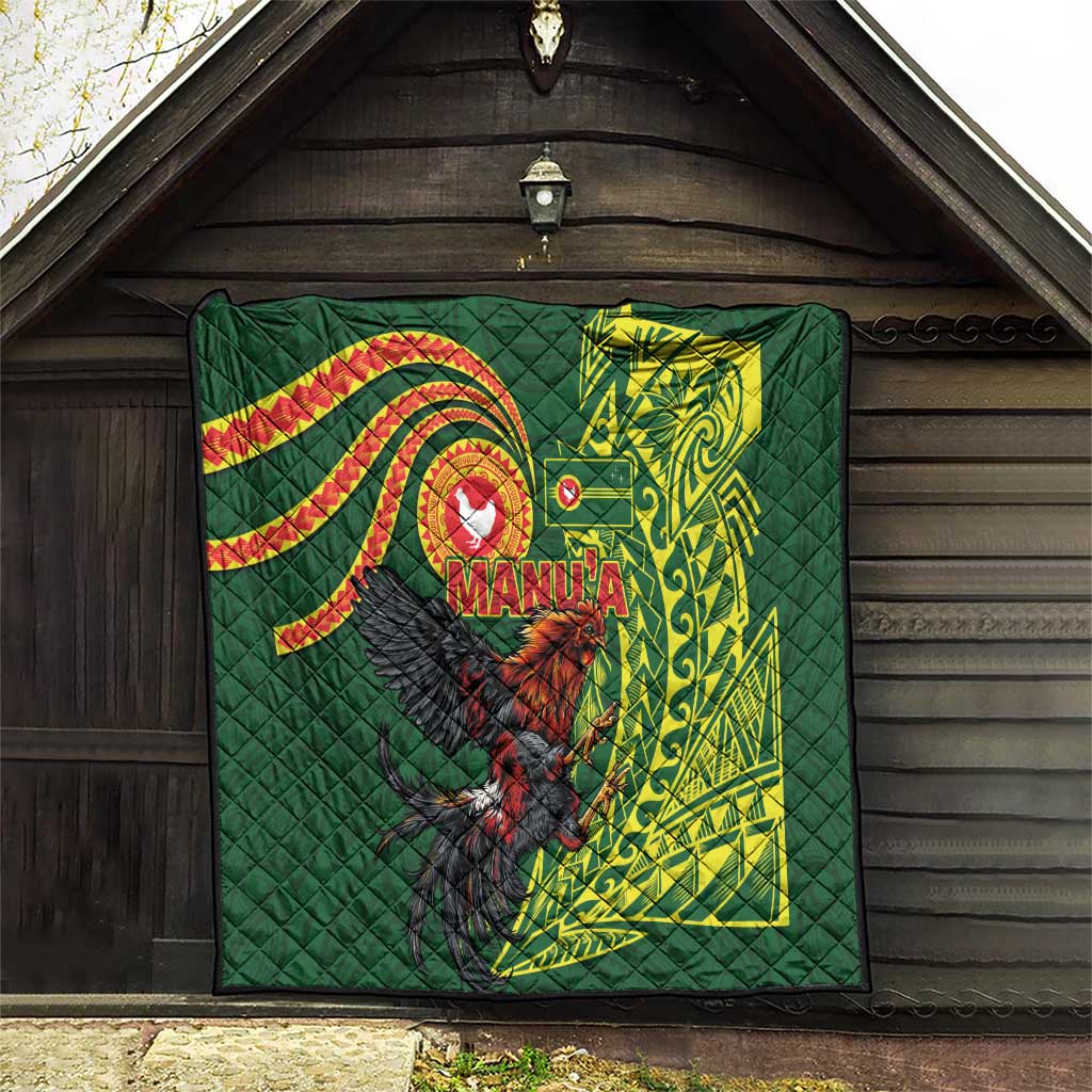 Proud of Manu'a Islands Quilt Rooster and Polynesian Art Wing Style LT03 - Polynesian Pride