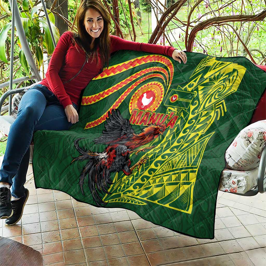Proud of Manu'a Islands Quilt Rooster and Polynesian Art Wing Style LT03 - Polynesian Pride