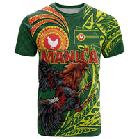 Proud of Manu'a Islands T Shirt Rooster and Polynesian Art Wing Style LT03 Green - Polynesian Pride