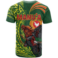 Proud of Manu'a Islands T Shirt Rooster and Polynesian Art Wing Style LT03 - Polynesian Pride