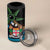 Fiji Day 4 in 1 Can Cooler Tumbler Palm Tree With Plumeria Tapa Tribal Pattern