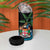 Fiji Day 4 in 1 Can Cooler Tumbler Palm Tree With Plumeria Tapa Tribal Pattern