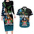 Fiji Day Couples Matching Long Sleeve Bodycon Dress and Hawaiian Shirt Palm Tree With Plumeria Tapa Tribal Pattern