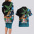 Fiji Day Couples Matching Long Sleeve Bodycon Dress and Hawaiian Shirt Palm Tree With Plumeria Tapa Tribal Pattern