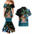 Fiji Day Couples Matching Mermaid Dress and Hawaiian Shirt Palm Tree With Plumeria Tapa Tribal Pattern