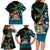 Fiji Day Family Matching Long Sleeve Bodycon Dress and Hawaiian Shirt Palm Tree With Plumeria Tapa Tribal Pattern