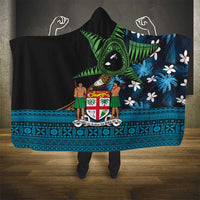 Fiji Day Hooded Blanket Palm Tree With Plumeria Tapa Tribal Pattern LT03 - Polynesian Pride