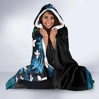 Fiji Day Hooded Blanket Palm Tree With Plumeria Tapa Tribal Pattern LT03 - Polynesian Pride