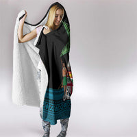 Fiji Day Hooded Blanket Palm Tree With Plumeria Tapa Tribal Pattern LT03 - Polynesian Pride