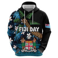 Fiji Day Hoodie Palm Tree With Plumeria Tapa Tribal Pattern LT03 - Polynesian Pride