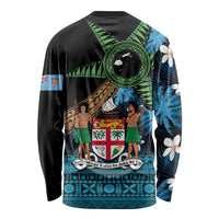 Fiji Day Long Sleeve Shirt Palm Tree With Plumeria Tapa Tribal Pattern LT03 - Polynesian Pride