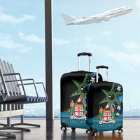 Fiji Day Luggage Cover Palm Tree With Plumeria Tapa Tribal Pattern LT03 - Polynesian Pride