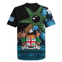 Fiji Day Rugby Jersey Palm Tree With Plumeria Tapa Tribal Pattern LT03 - Polynesian Pride