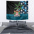 Fiji Day Tapestry Palm Tree With Plumeria Tapa Tribal Pattern