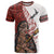 Maori Warrior T Shirt Silver Fern New Zealand Map With Kowhaiwhai Pattern LT03 Red - Polynesian Pride