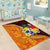 Tonga Culture Area Rug Ngatu Pattern with Plumeria and Hibiscus