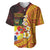 Tonga Culture Baseball Jersey Ngatu Pattern with Plumeria and Hibiscus