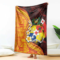 Tonga Culture Blanket Ngatu Pattern with Plumeria and Hibiscus LT03 - Polynesian Pride