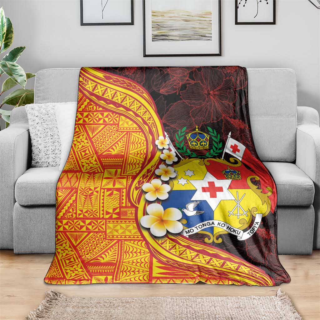 Tonga Culture Blanket Ngatu Pattern with Plumeria and Hibiscus LT03 - Polynesian Pride
