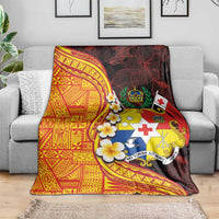 Tonga Culture Blanket Ngatu Pattern with Plumeria and Hibiscus LT03 - Polynesian Pride