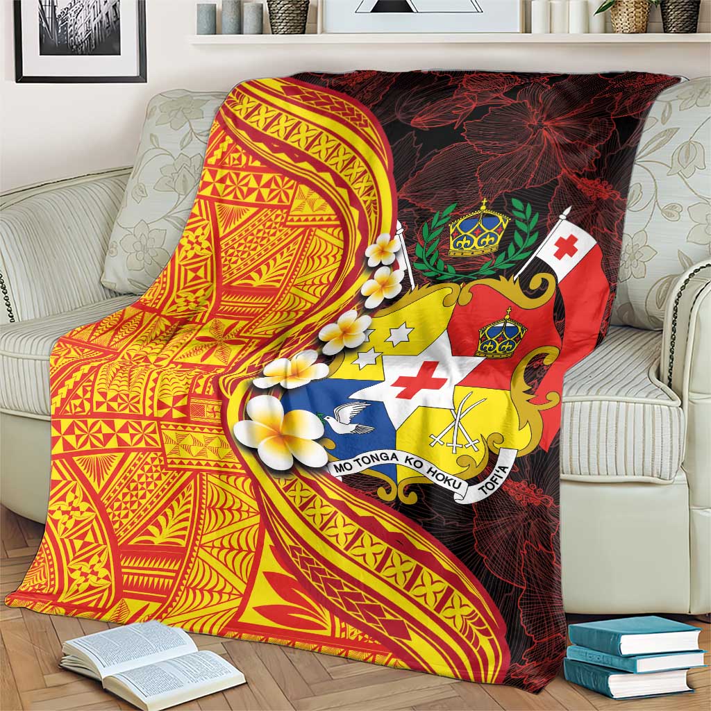 Tonga Culture Blanket Ngatu Pattern with Plumeria and Hibiscus LT03 - Polynesian Pride