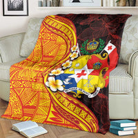 Tonga Culture Blanket Ngatu Pattern with Plumeria and Hibiscus LT03 - Polynesian Pride
