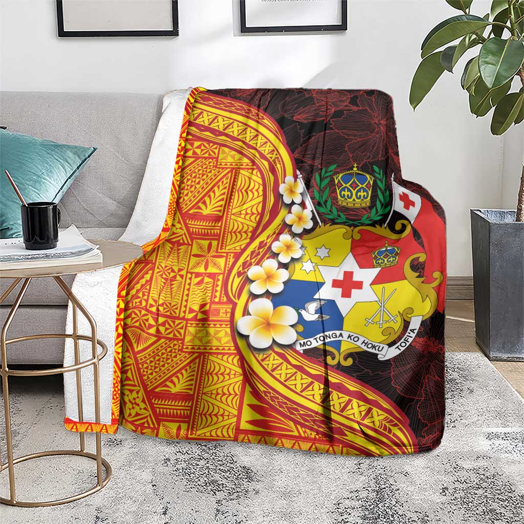 Tonga Culture Blanket Ngatu Pattern with Plumeria and Hibiscus LT03 - Polynesian Pride