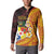 Tonga Culture Button Sweatshirt Ngatu Pattern with Plumeria and Hibiscus