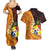 Tonga Culture Couples Matching Summer Maxi Dress and Hawaiian Shirt Ngatu Pattern with Plumeria and Hibiscus