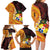 Tonga Culture Family Matching Long Sleeve Bodycon Dress and Hawaiian Shirt Ngatu Pattern with Plumeria and Hibiscus