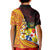 Tonga Culture Kid Polo Shirt Ngatu Pattern with Plumeria and Hibiscus