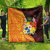 Tonga Culture Quilt Ngatu Pattern with Plumeria and Hibiscus LT03 - Polynesian Pride