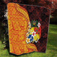 Tonga Culture Quilt Ngatu Pattern with Plumeria and Hibiscus LT03 - Polynesian Pride