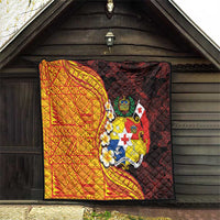 Tonga Culture Quilt Ngatu Pattern with Plumeria and Hibiscus LT03 - Polynesian Pride