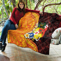 Tonga Culture Quilt Ngatu Pattern with Plumeria and Hibiscus LT03 - Polynesian Pride