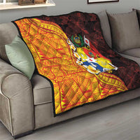 Tonga Culture Quilt Ngatu Pattern with Plumeria and Hibiscus LT03 - Polynesian Pride