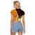 Tonga Culture Raglan Cropped T Shirt Ngatu Pattern with Plumeria and Hibiscus