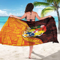 Tonga Culture Sarong Ngatu Pattern with Plumeria and Hibiscus LT03 - Polynesian Pride