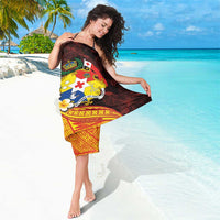 Tonga Culture Sarong Ngatu Pattern with Plumeria and Hibiscus LT03 - Polynesian Pride
